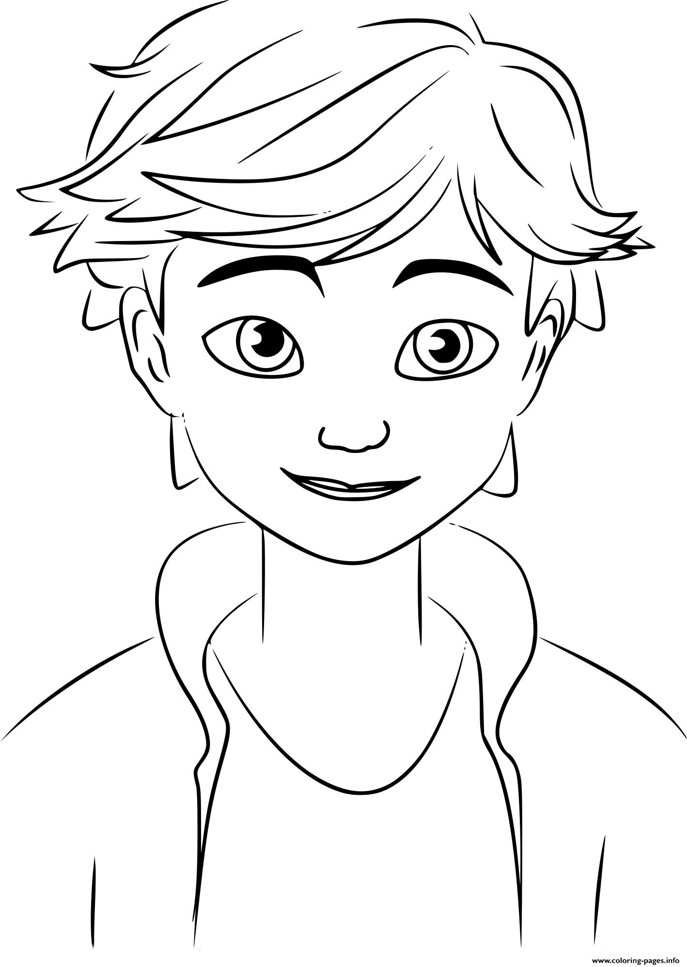 Miraculous Adrien Agreste Coloring Pages Printable
