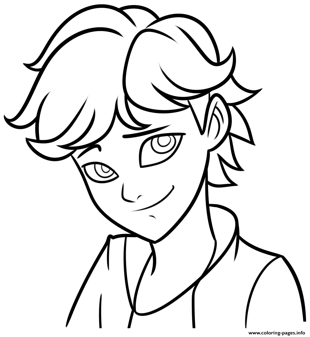 Adrien Agreste Miraculous Ladybug Coloring Pages Printable