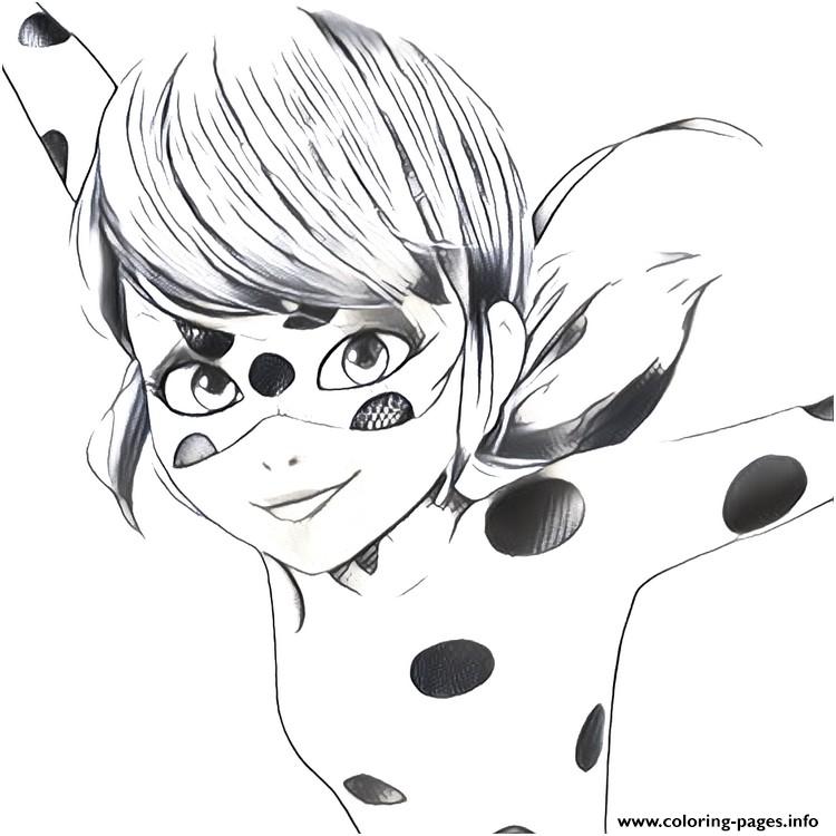 Miraculous Ladybug Face Coloring Page Printable