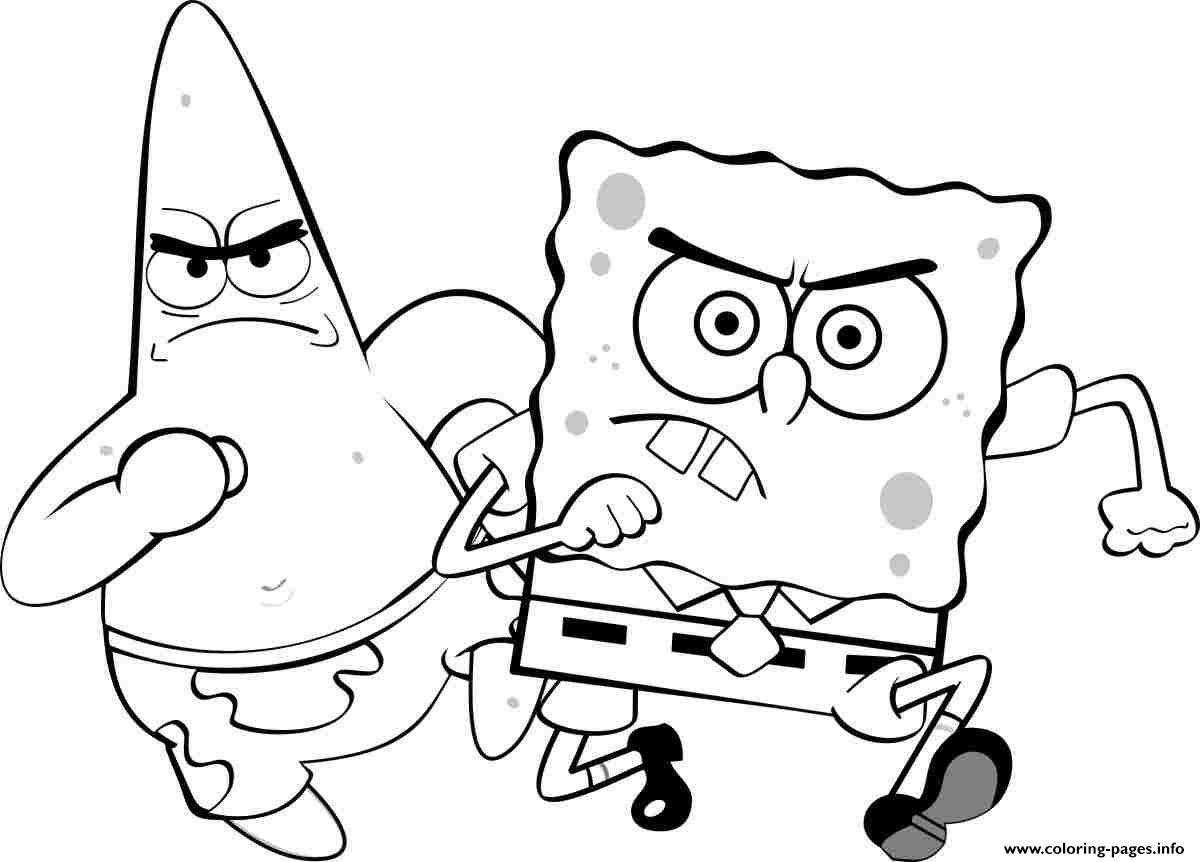 Spongebob Squarepants Patrick Angry Coloring Pages Printable