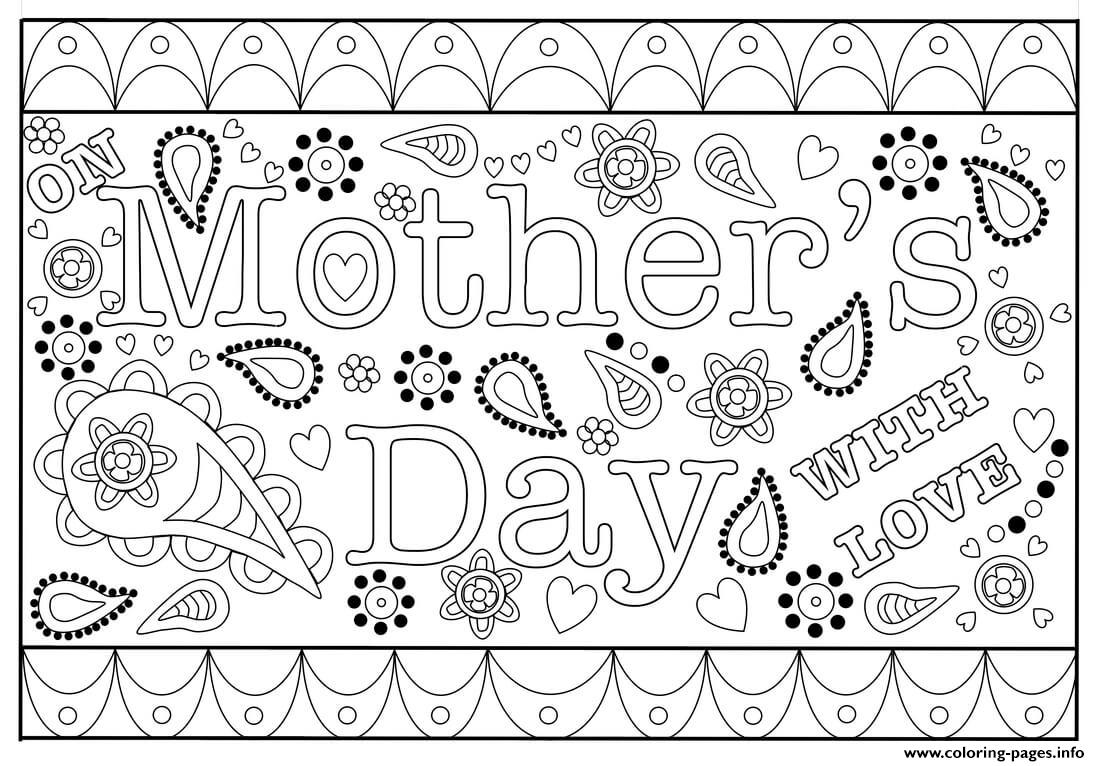 Mothers Day With Love coloring
