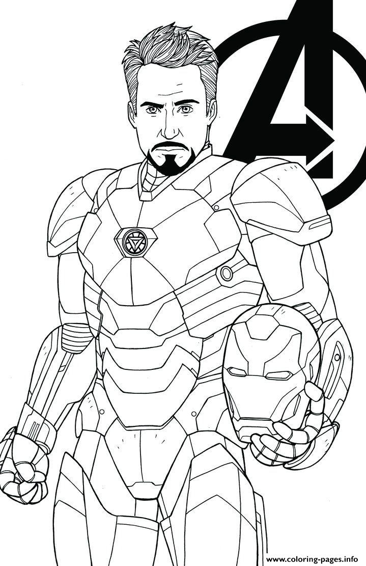 Avengers Endgame Iron Man Tony Stark Coloring Pages Printable