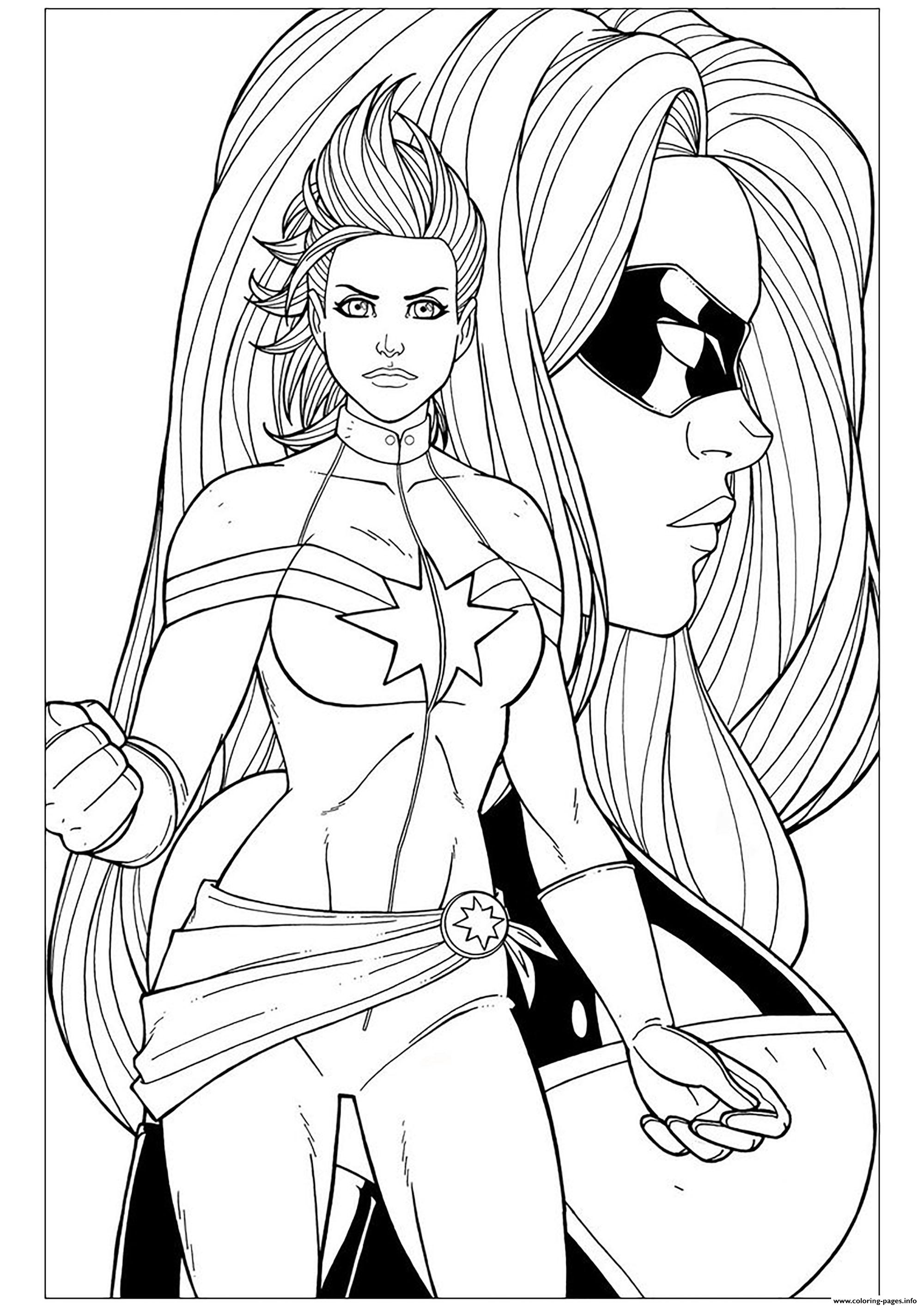 Download Captain Marvel Avengers Endgame Coloring Pages Printable