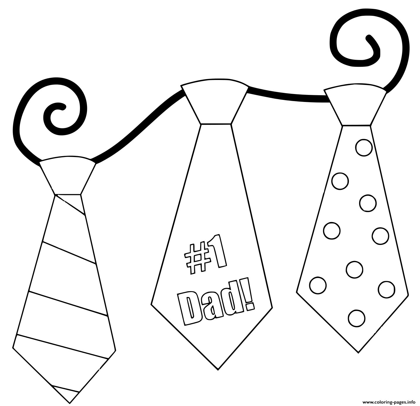 Fathers Day Ties Coloring Page Printable