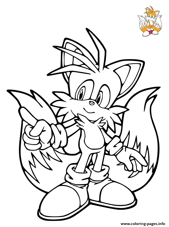 Sonic Tails Miles Prower Coloring page Printable