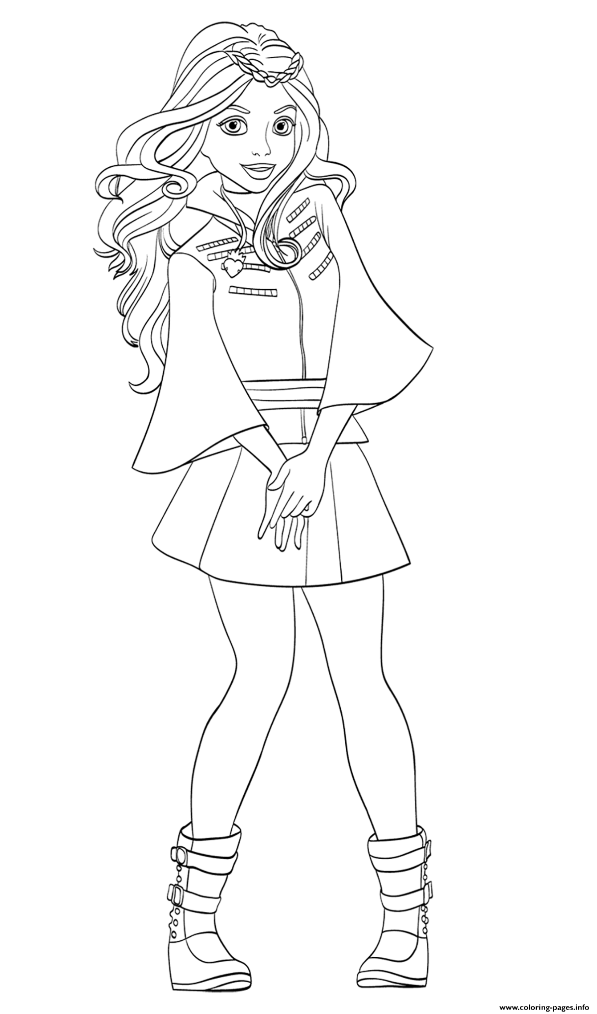 Descendants 2 Coloring Page New Mal From Descendants 2 Step by Step