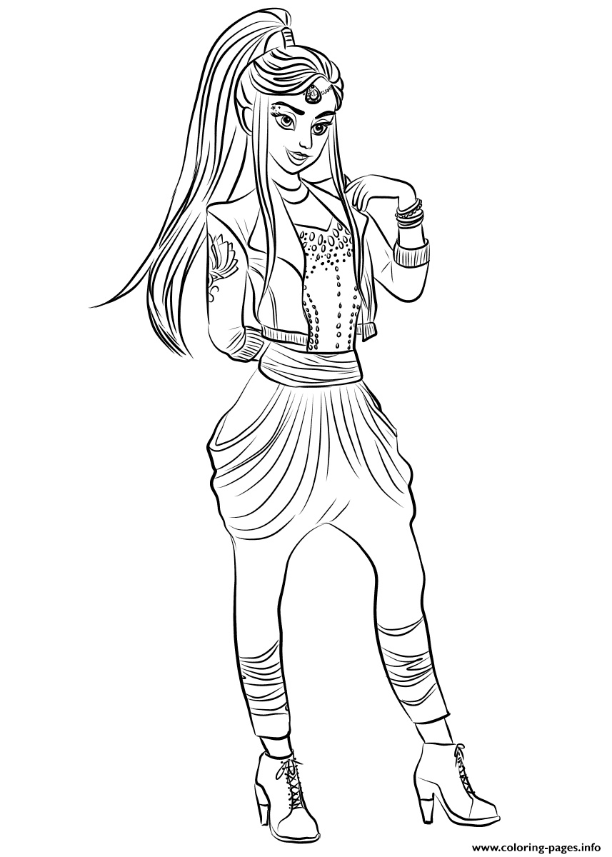 Descendants Wicked World Jordan Coloring Pages Printable