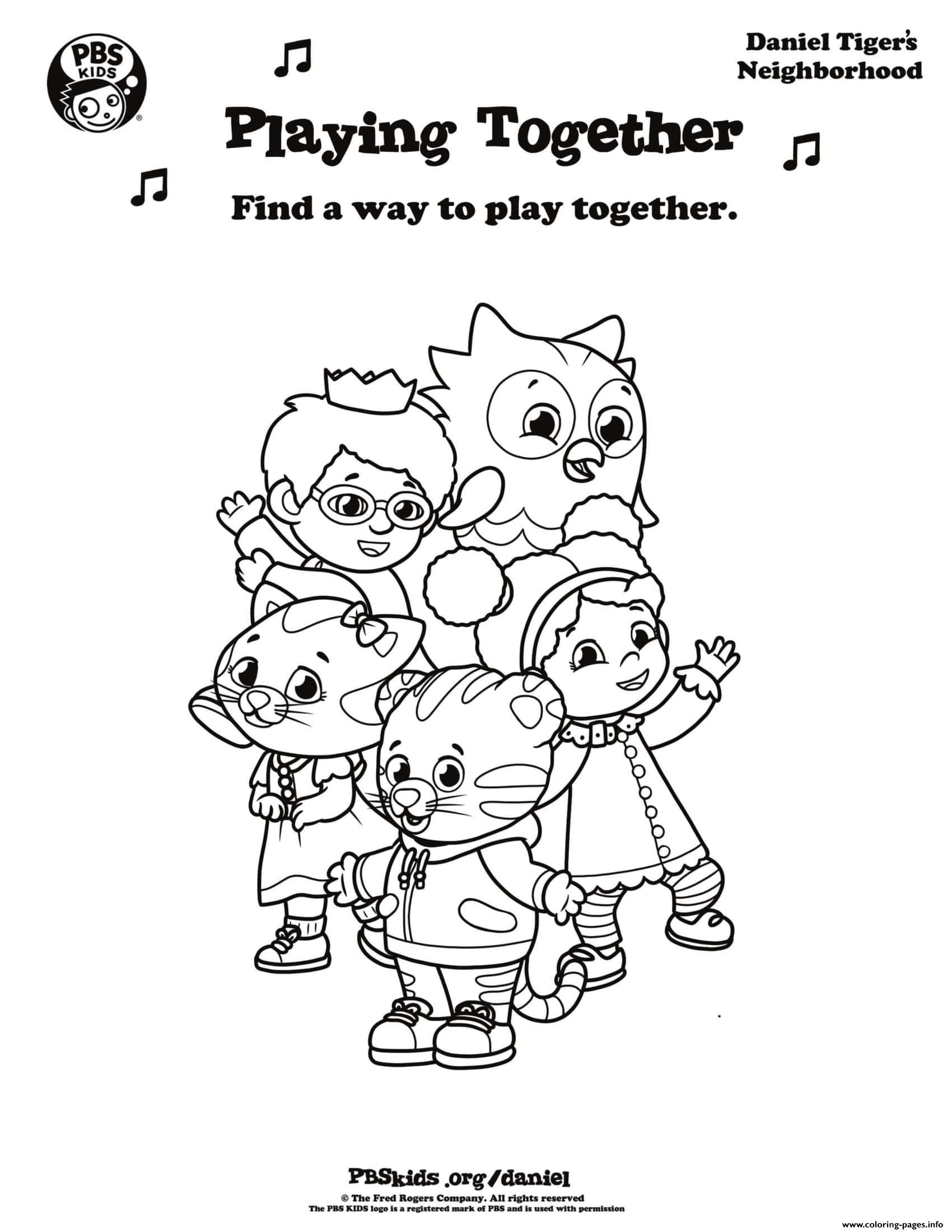 Playing Together Daniel Tiger Min Coloring Pages Printable