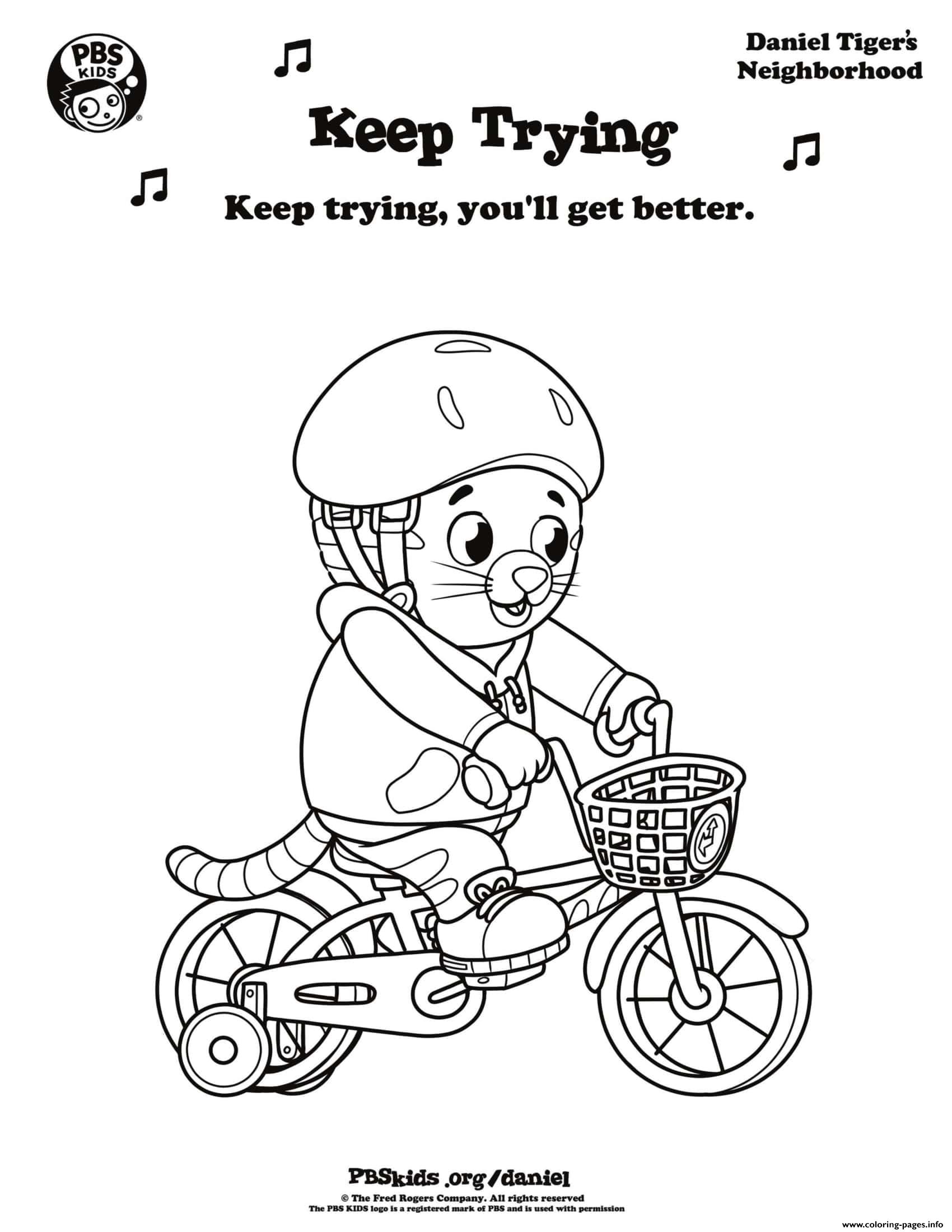 Keep Trying Daniel Tiger Min Coloring Pages Printable