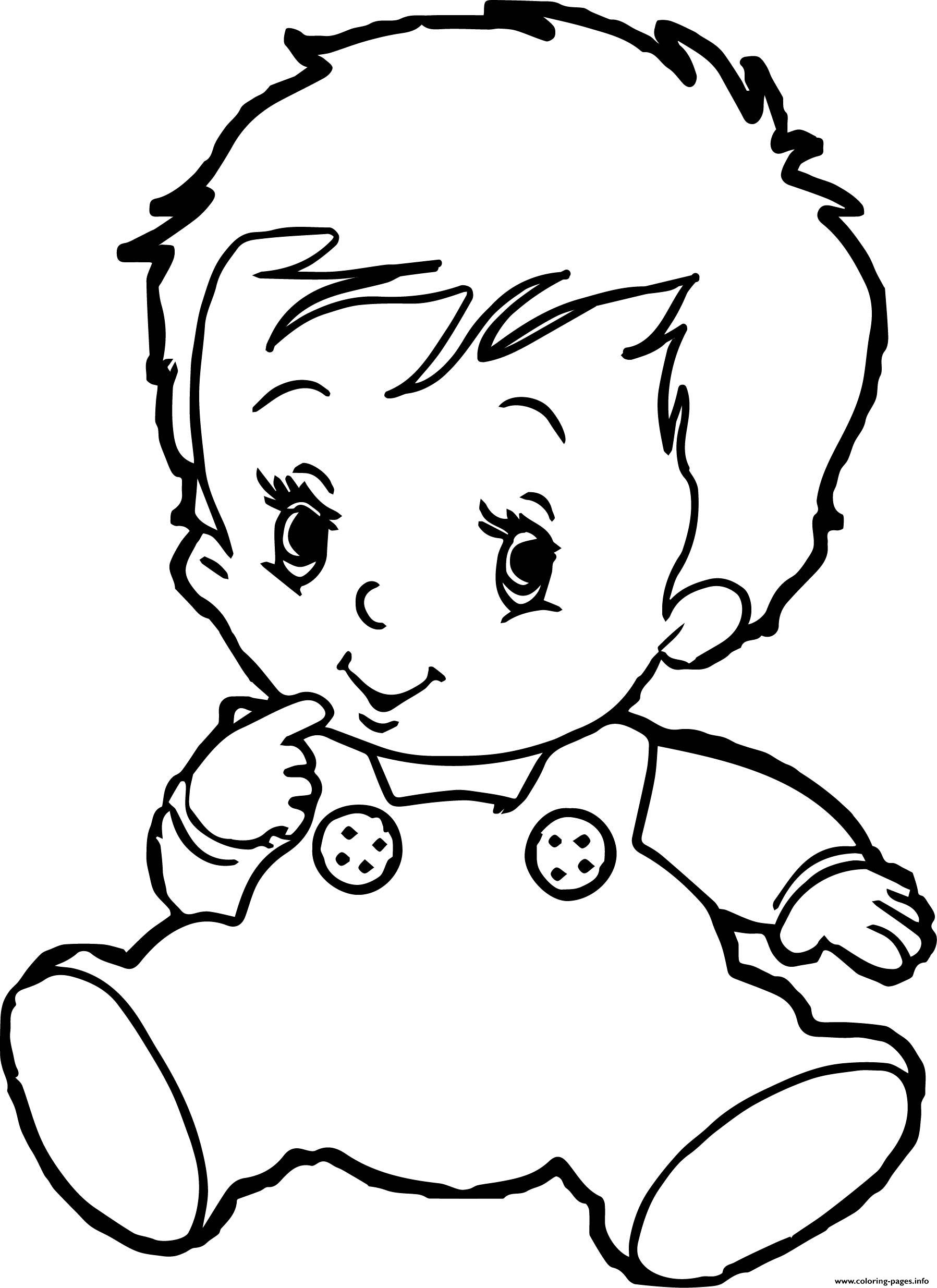 Cute Boy Baby Coloring page Printable