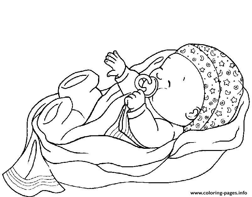 Sleeping Baby Coloring Pages Printable