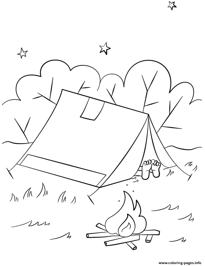 Camping Scene By Lena London coloring