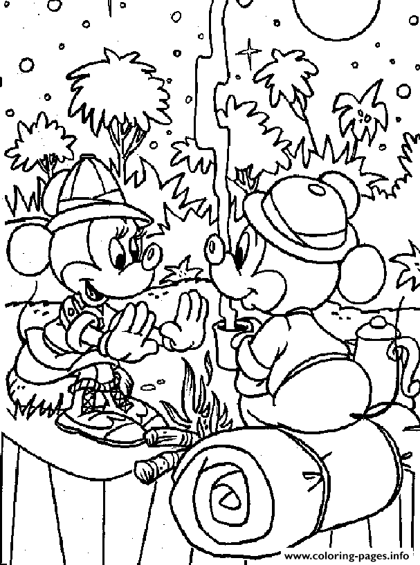 Mickey And Minnie Camping Disney coloring