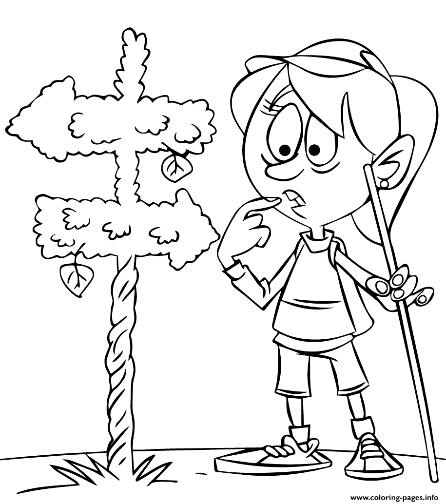Hiker Girl Gets Lost Camping coloring