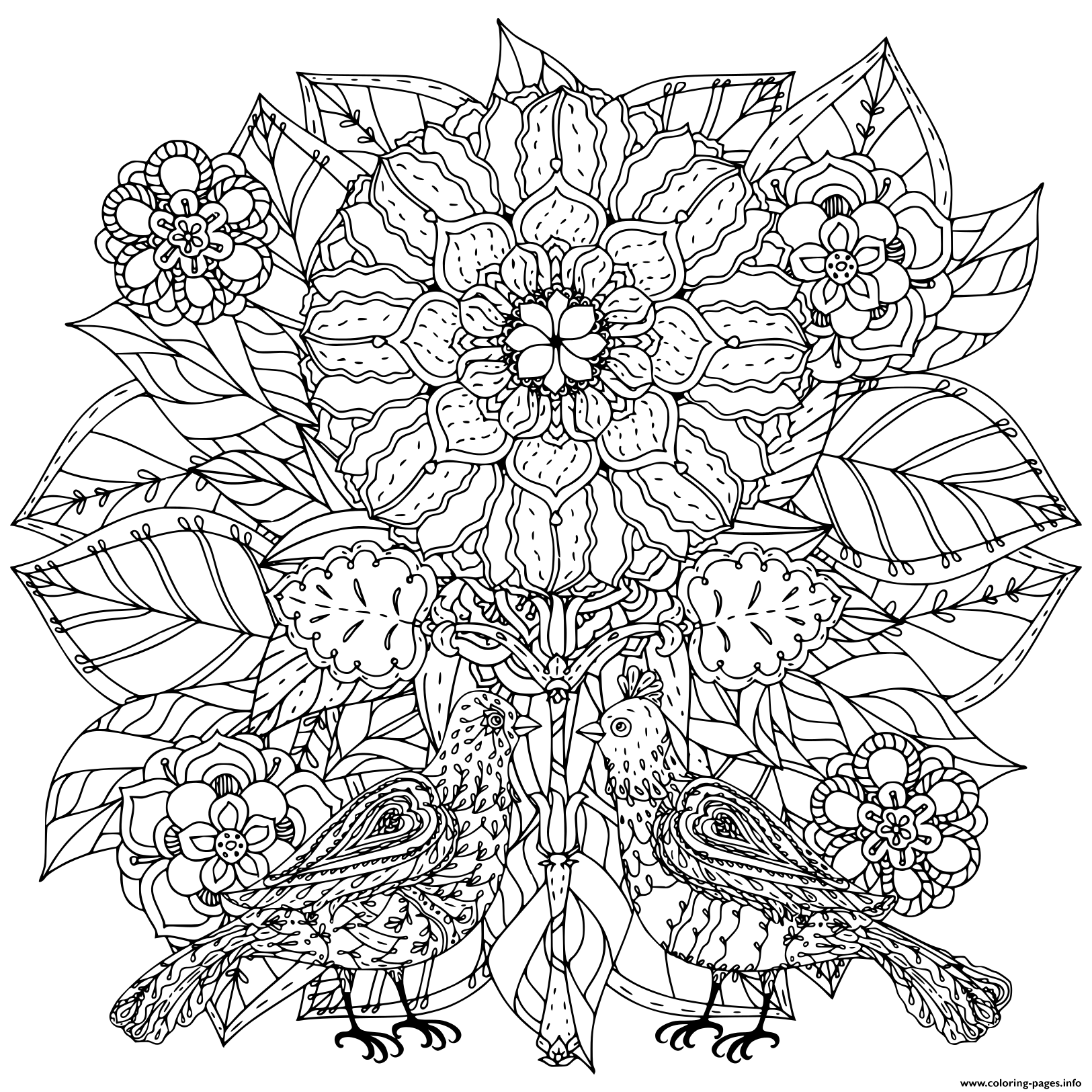 Flowers And Of Butterflies For Adult Art Therapy Coloring Pages Printable