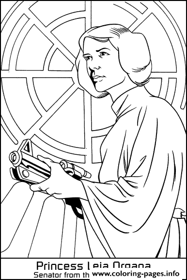 Starwars Space Princesse Leia Organa Coloring Pages Printable