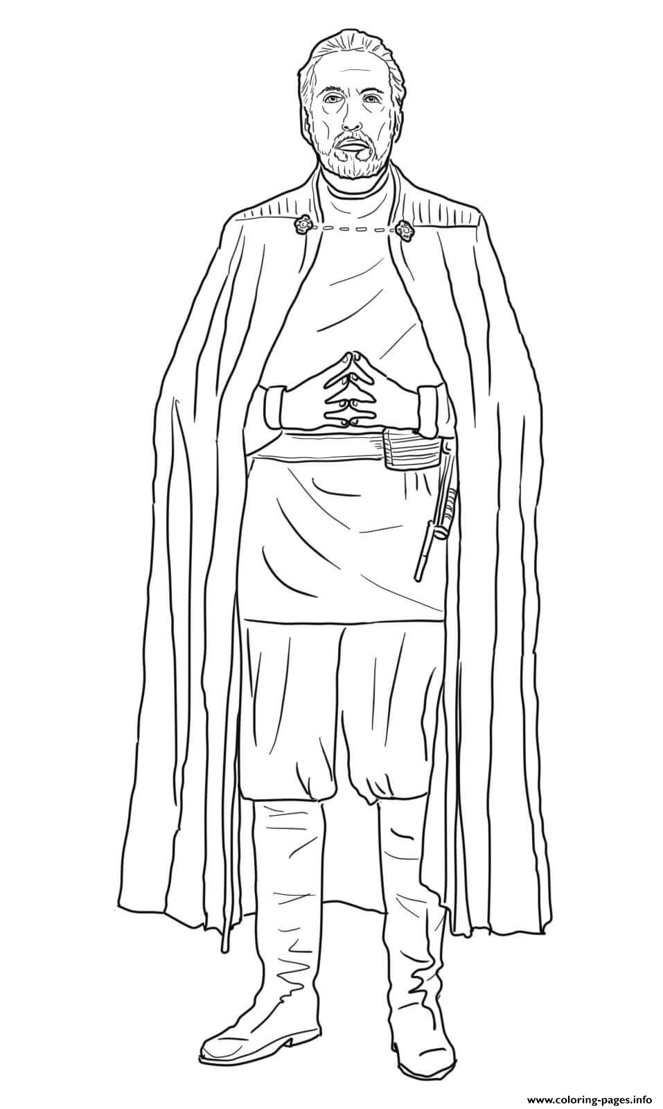 Count Dooku Star Wars Episode II Attack Of The Clones Coloring page