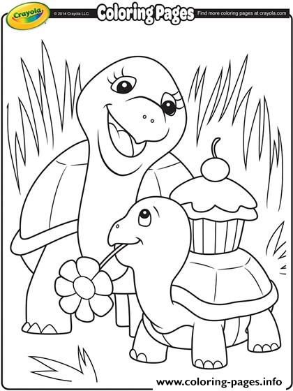 Crayola Animal Turtle Mommy coloring