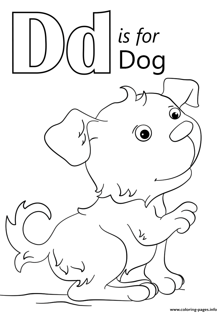 Letter D Is For Dog Coloring Pages Printable