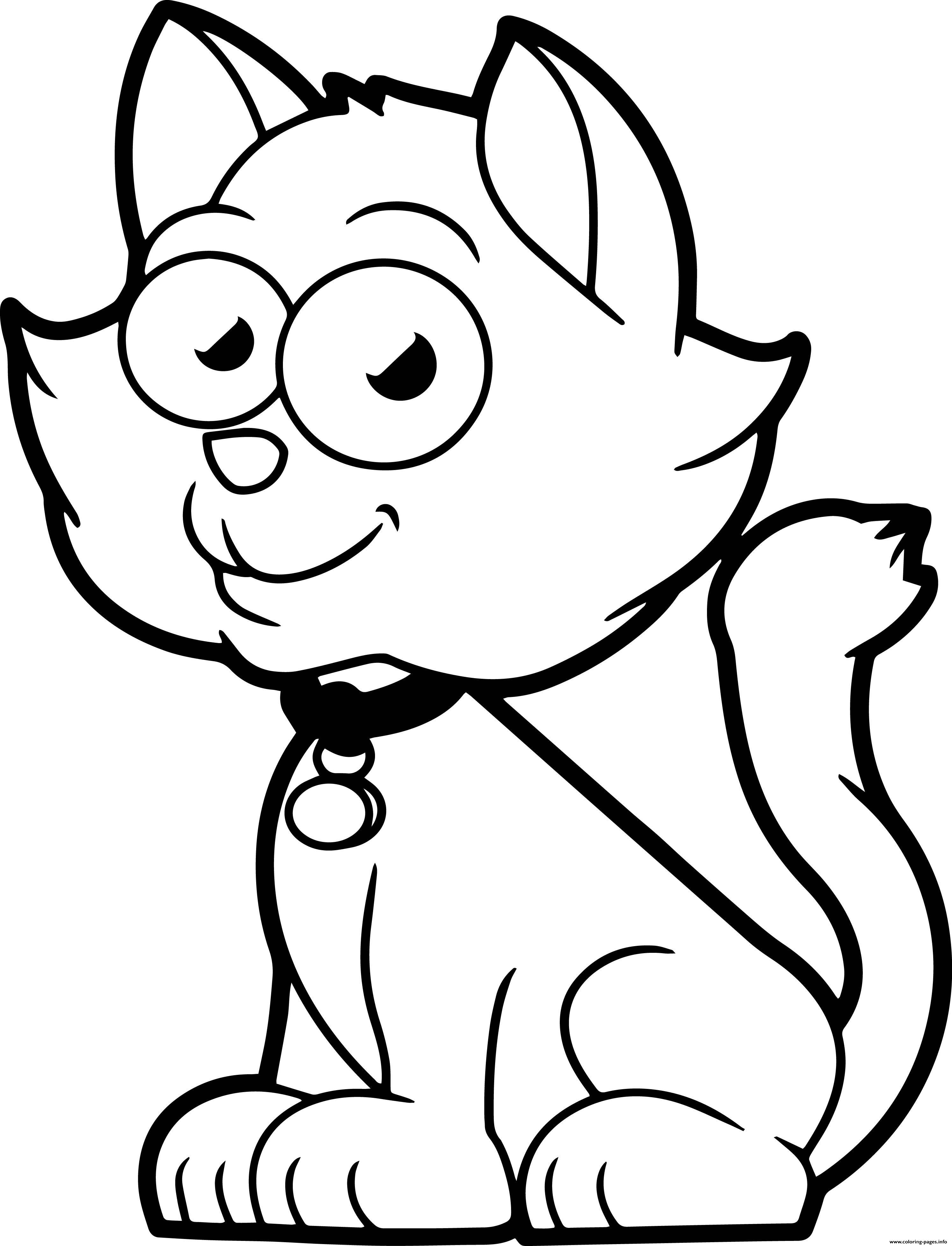 Cute Cartoon Cat Coloring page Printable