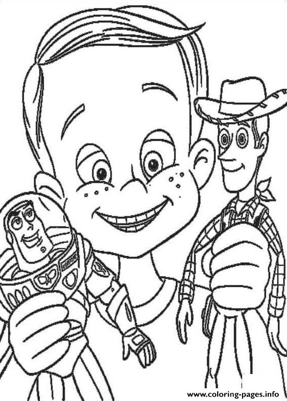 Andy Have Buzz Lighyear And Woody Sheriff coloring
