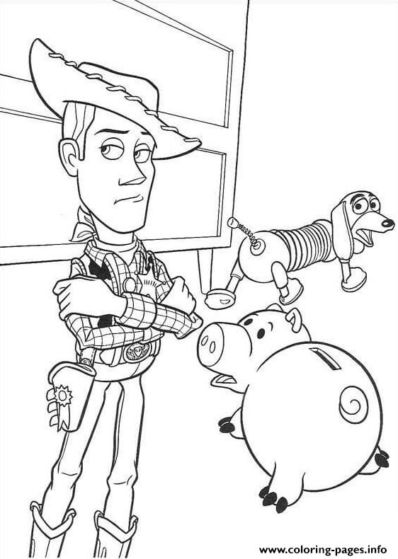 Hamm Woody Sheriff And Slinky Dog coloring