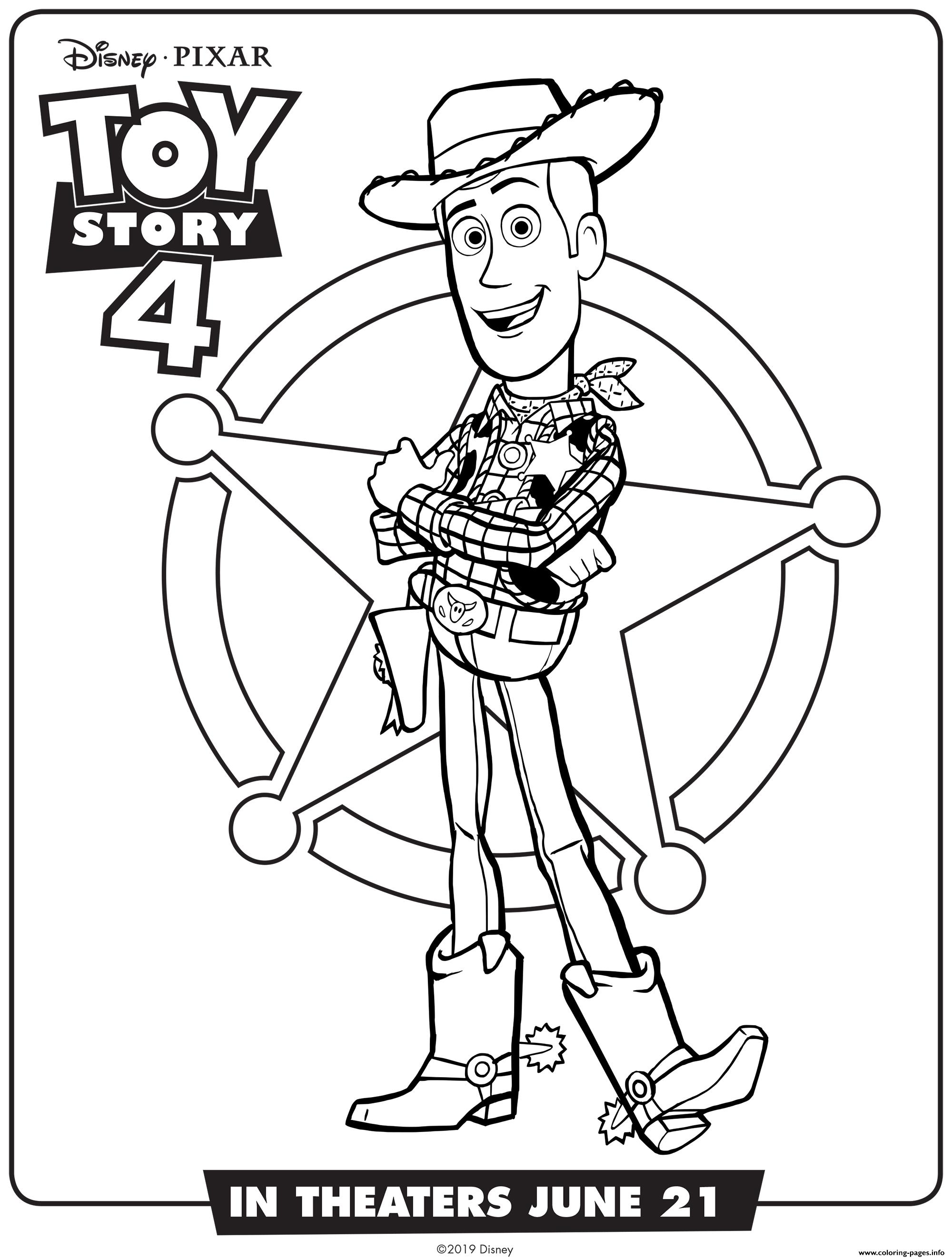 Toy Story 4 Woody coloring