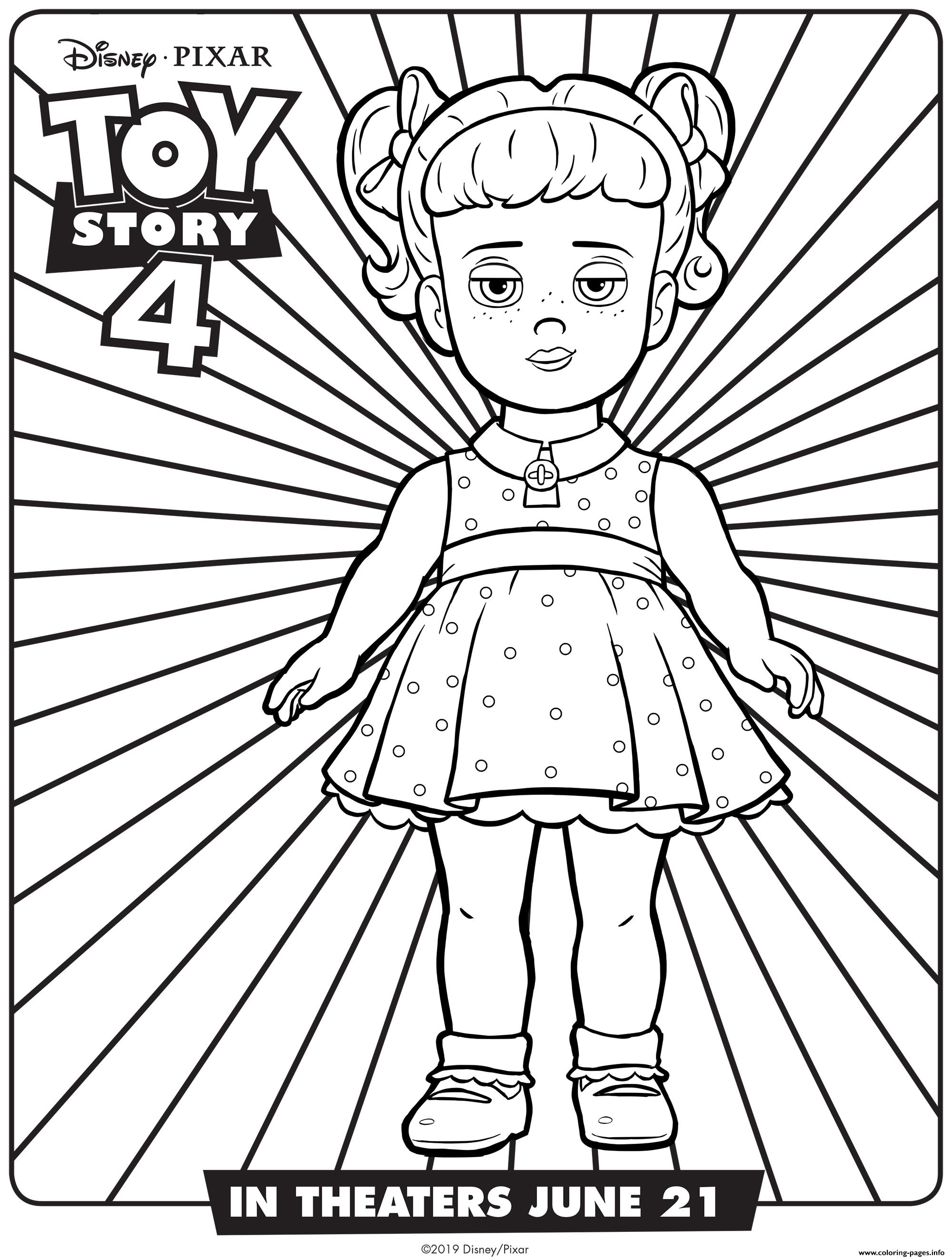 Toy Story 4 Gabby Gabby Coloring page Printable