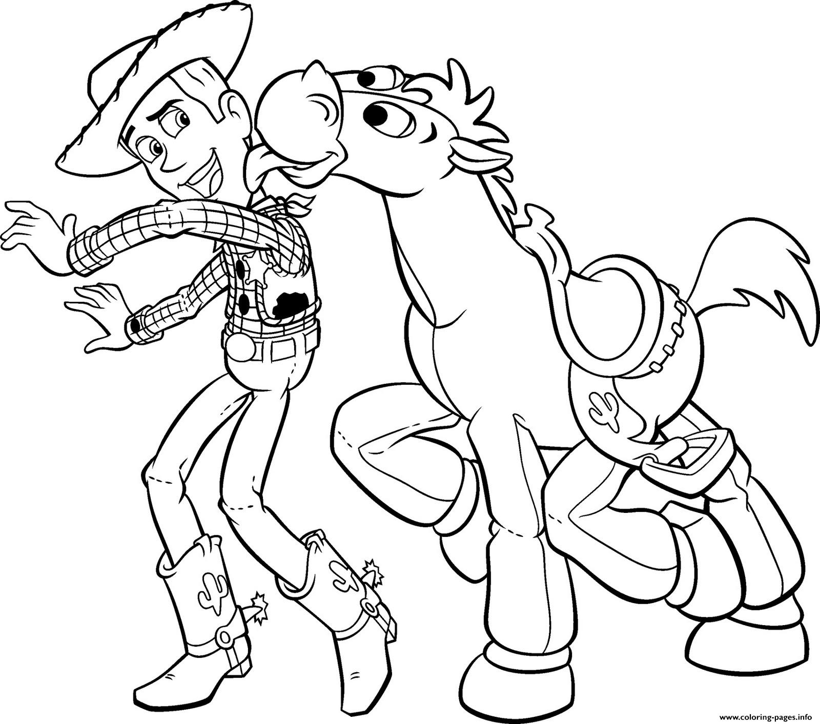 Woody And Bullseye Having Fun coloring