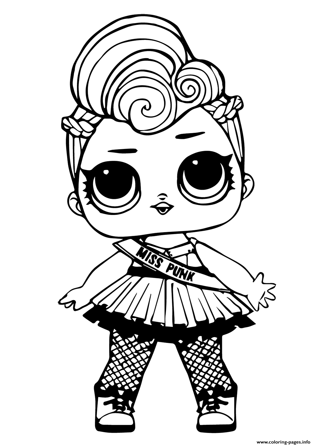 Lol Doll Miss Punk Coloring page Printable