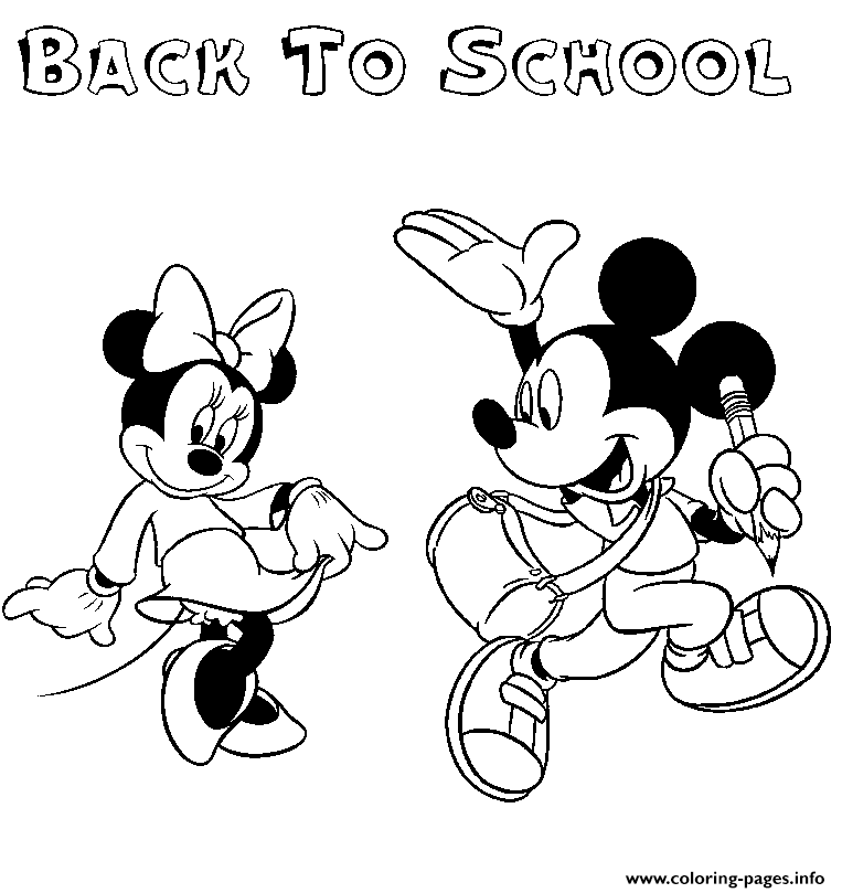 Back To School Preschool Girl Disney Mickey Mouse coloring