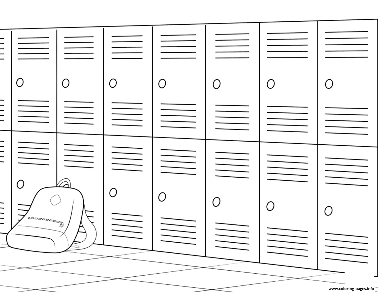 School Lockers Coloring Pages Printable