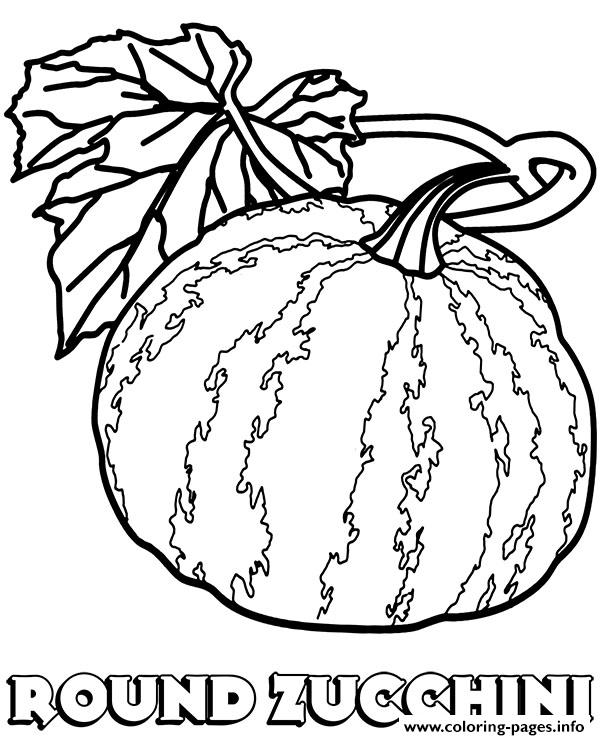 Vegetable Round Zucchini coloring