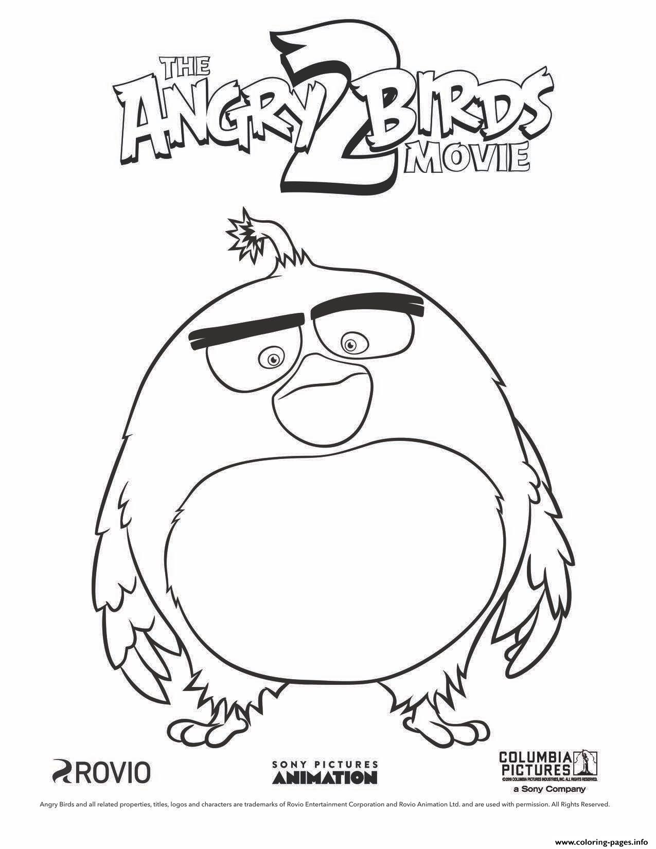 Big Black Bird Bomb From Angry Birds Movie 2 Coloring Pages Printable
