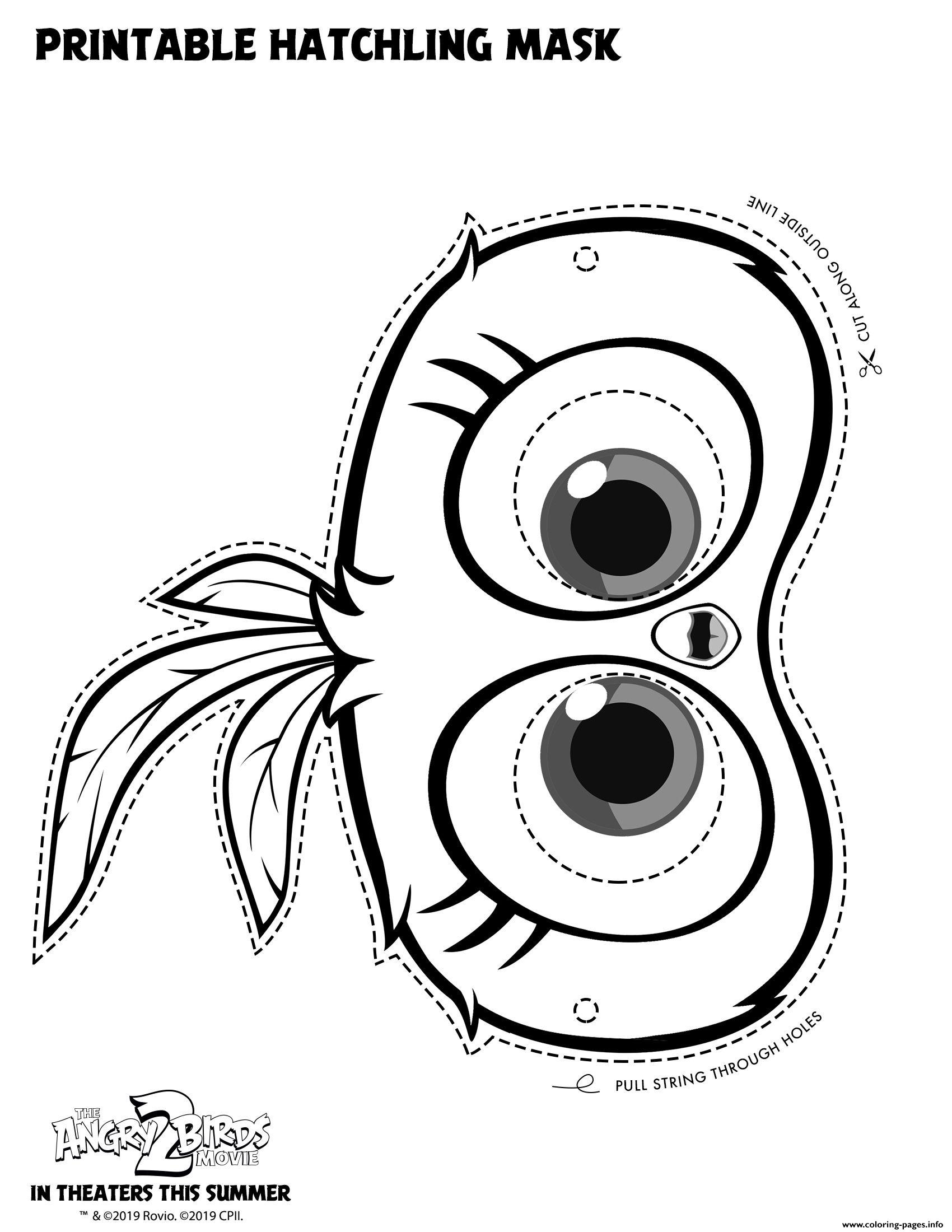 Hatchling Mask For Angry Birds 2 Coloring Pages Printable
