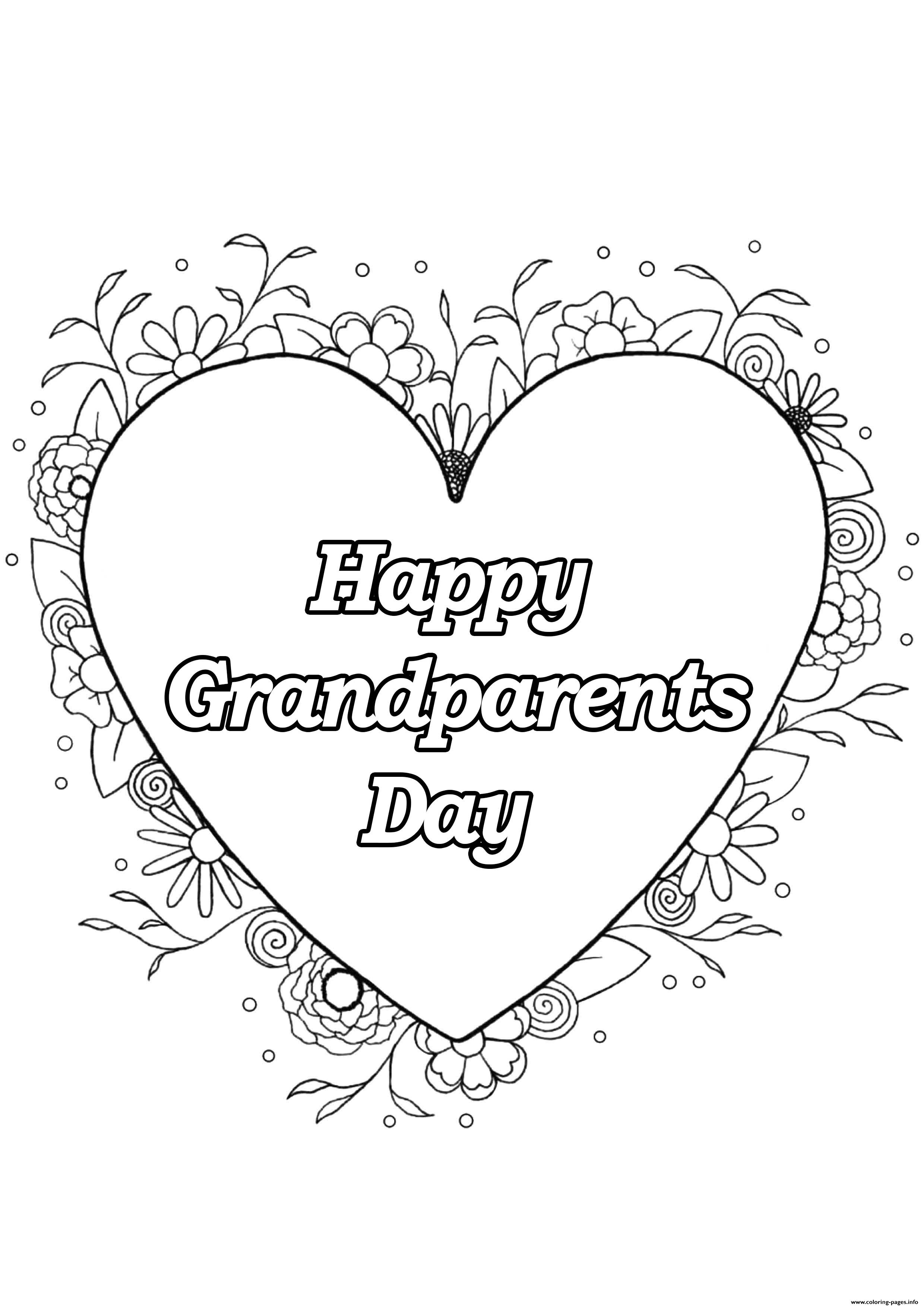 Heart Grandparents Day Love Coloring Pages Printable