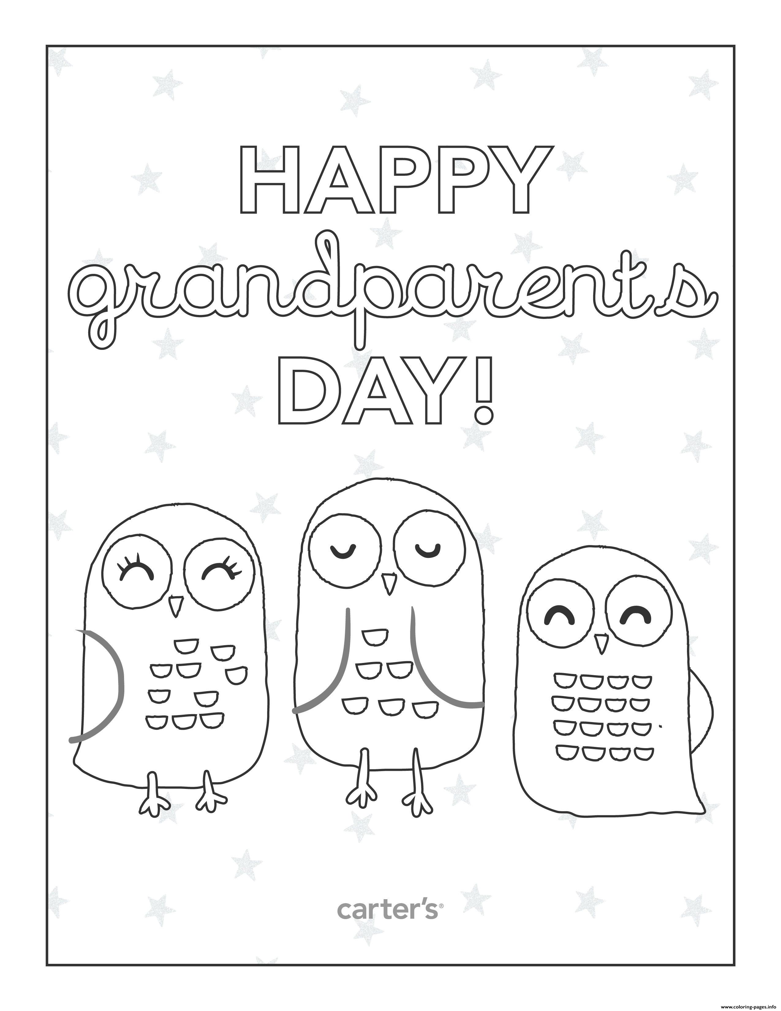 Birds Happy Grandparents Day Fun Coloring Page Printable