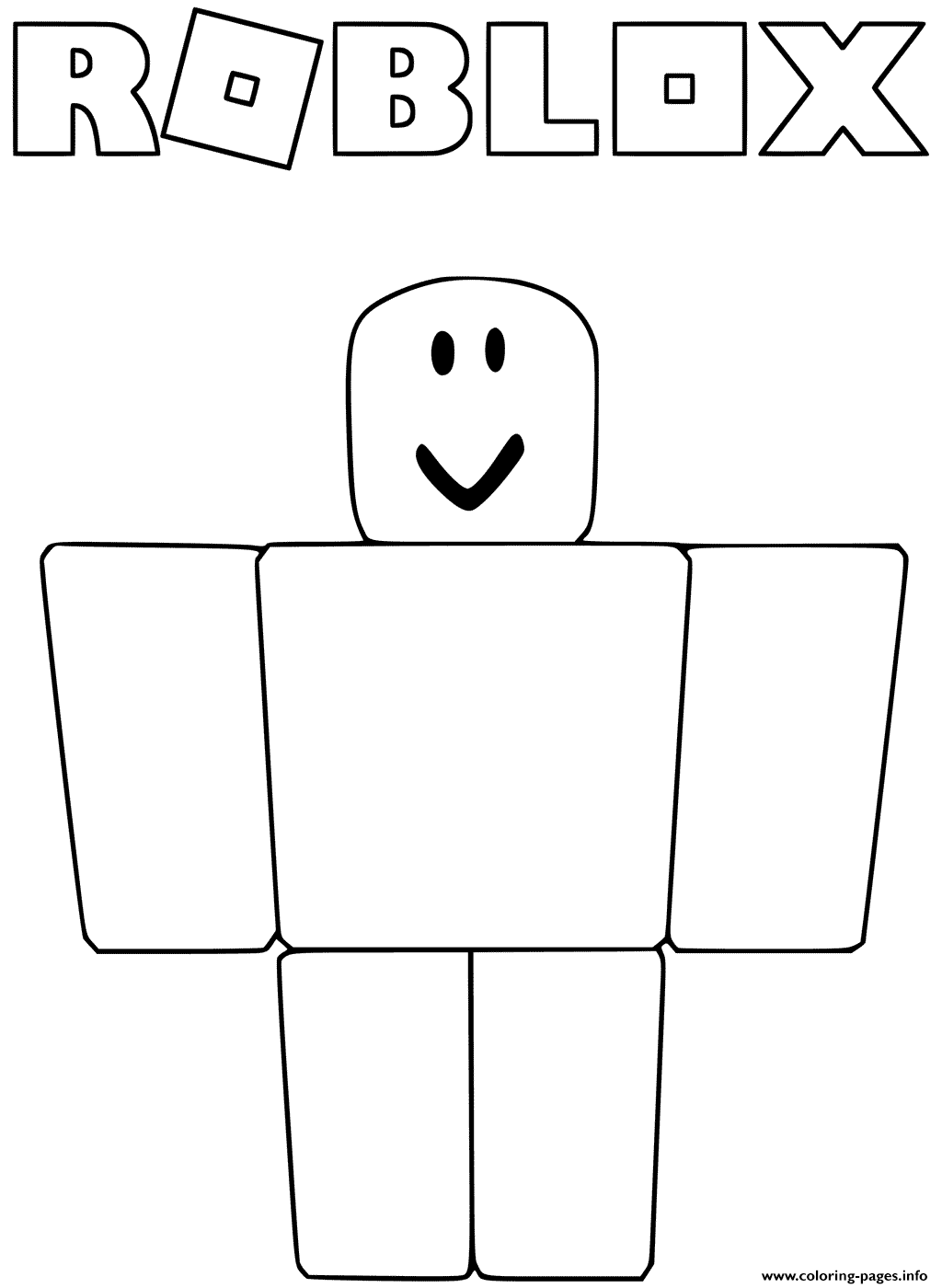 Noob From Roblox Coloring Pages Printable - roblox logo to print