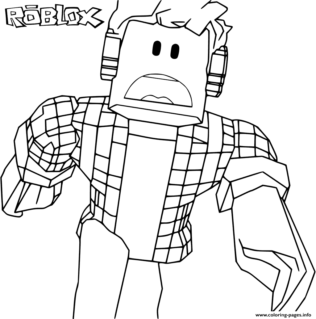 Roblox Scary Coloring Pages Printable - scared roblox character