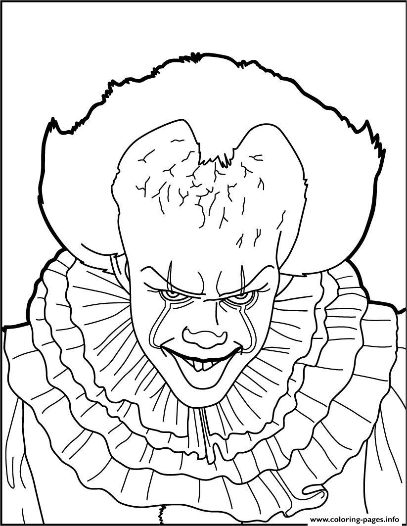 Scary Clown Pennywise coloring