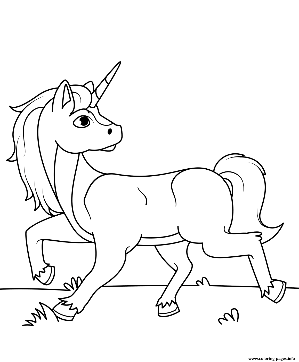 Young Unicorn Coloring Page coloring