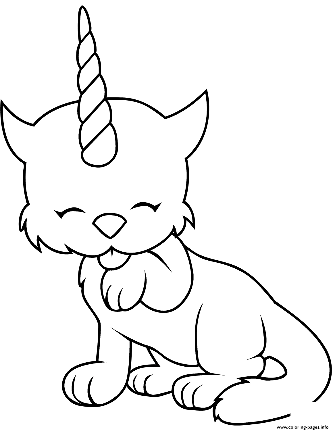 Unicorn Kitty Printable Cute Coloring Pages For Kids Drawing With Crayons