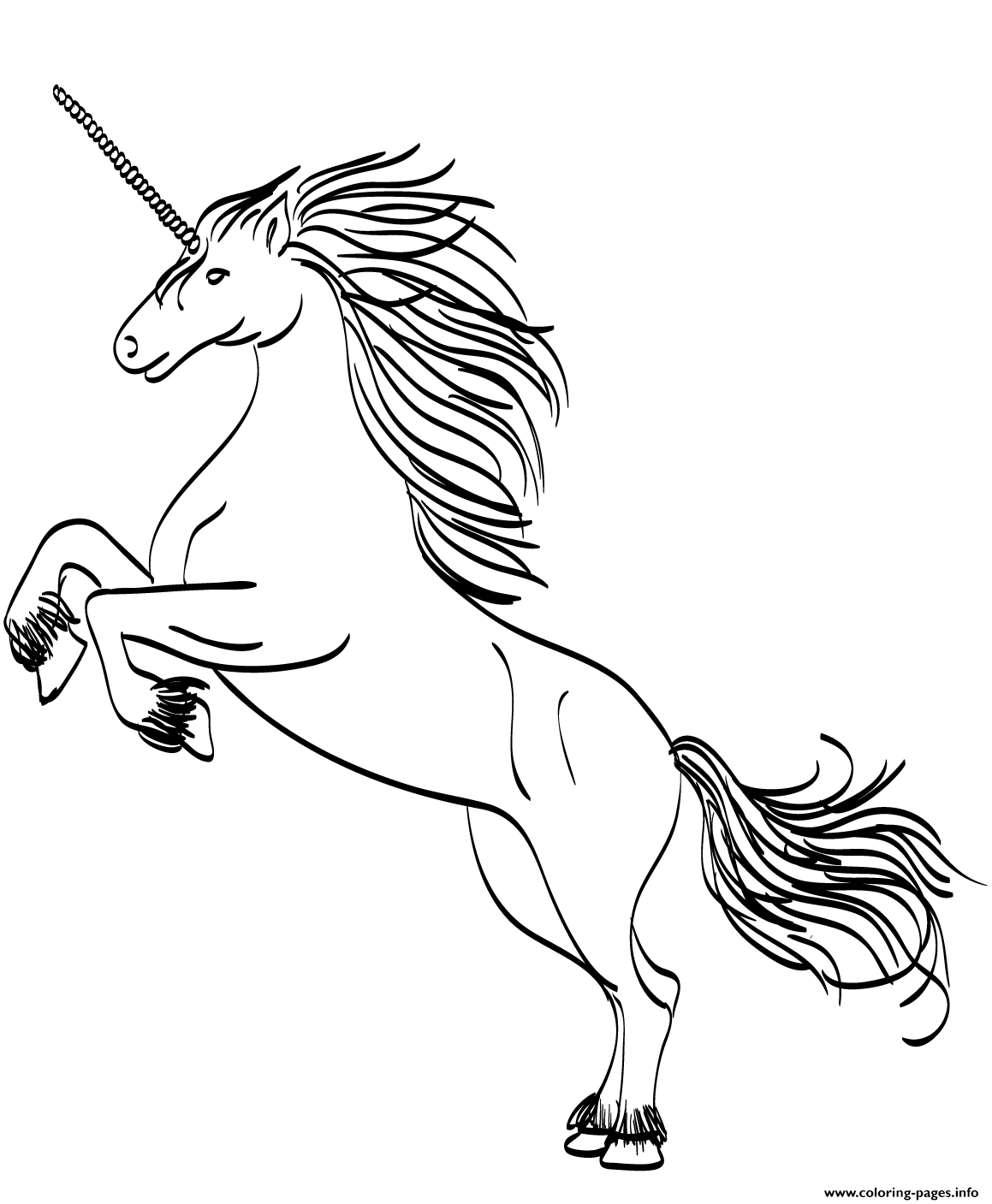 Mythical Animal Unicorn Coloring page Printable