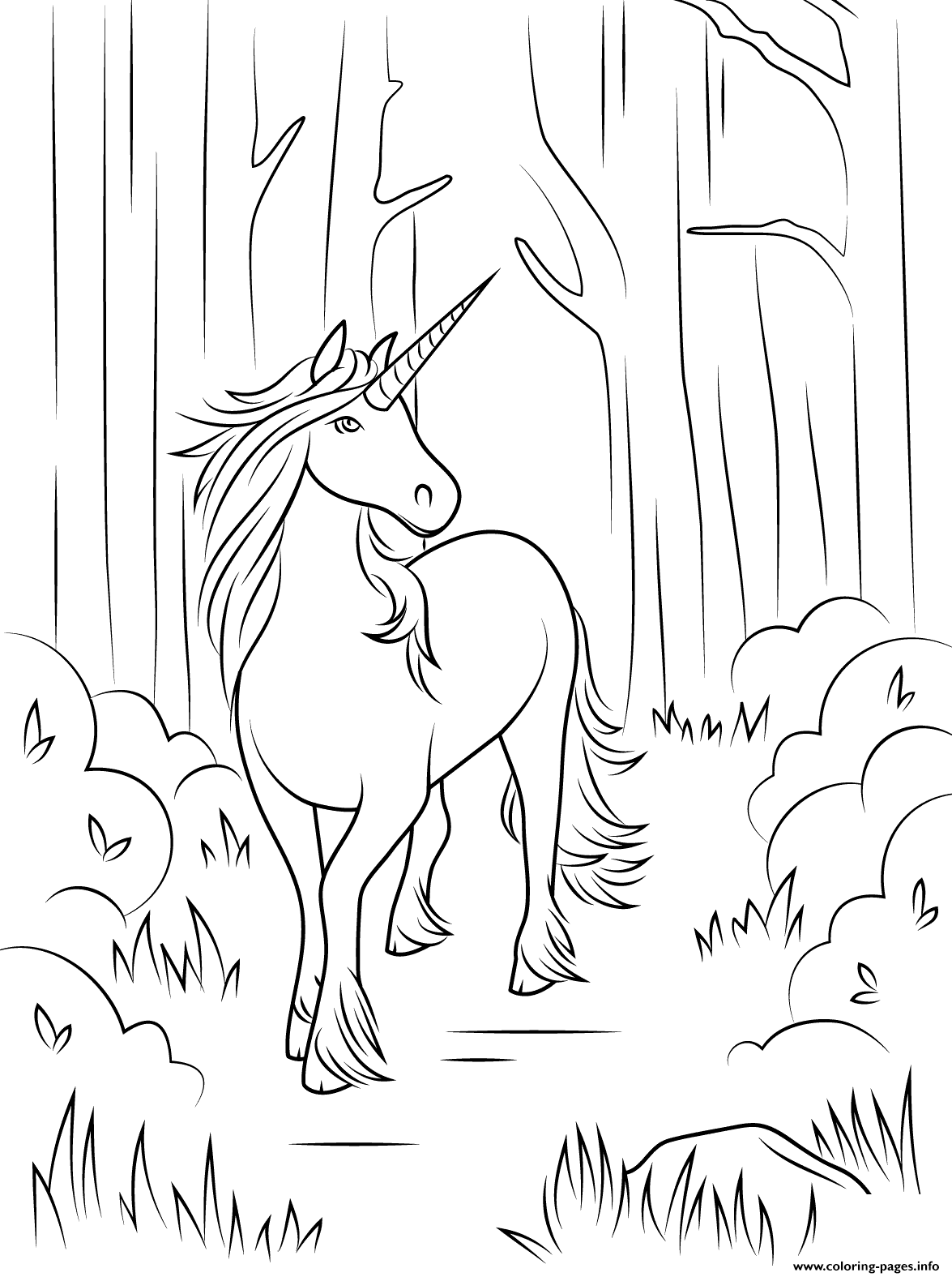 Forest Unicorn By Artsashina coloring