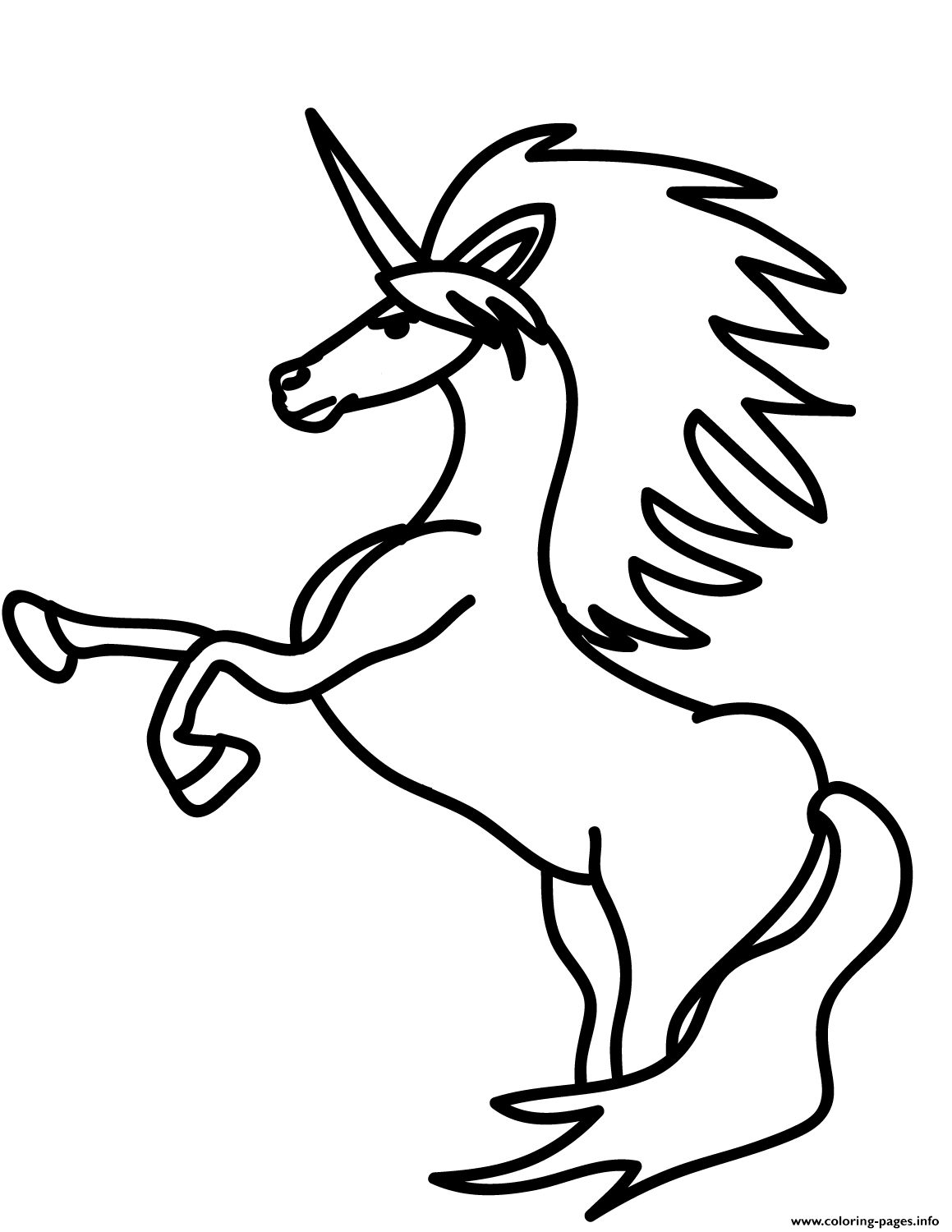 Rearing Unicorn Coloring Page Printable