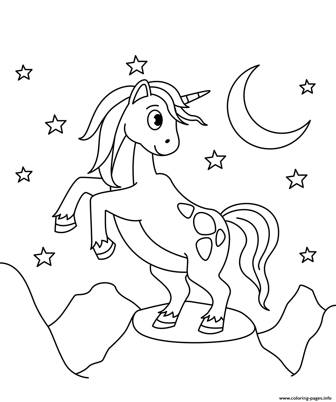 Midnight Unicorn coloring