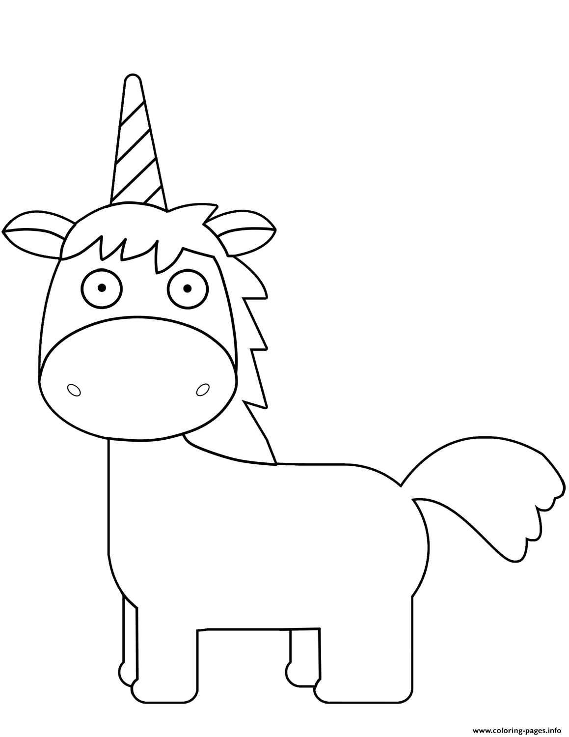 Cartoon Unicorn Horn coloring