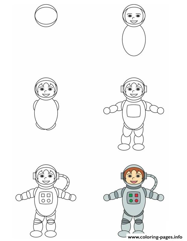 How To Draw A Astronaut coloring