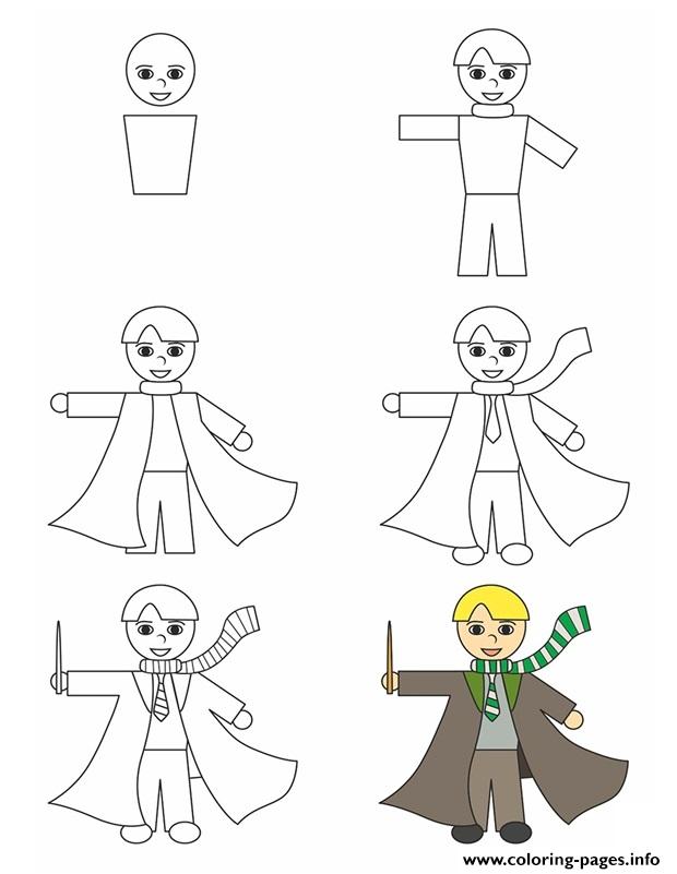 How To Draw Draco Malfoy From Harry Potter coloring