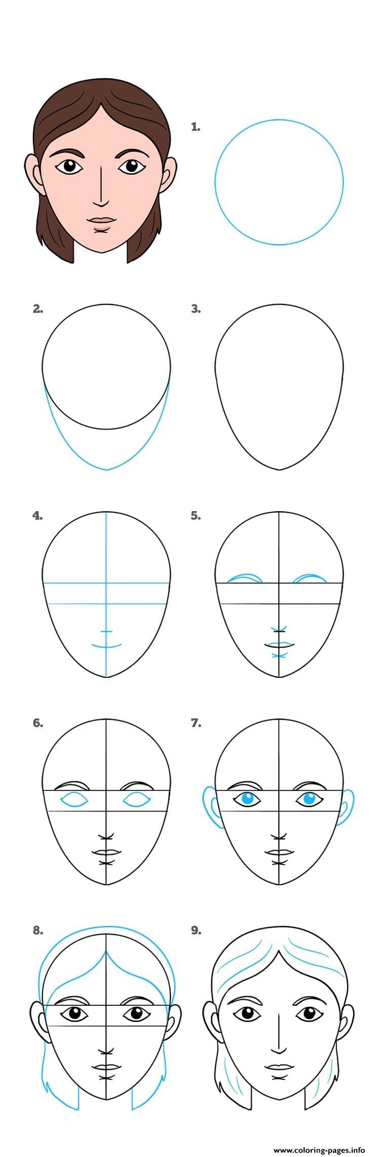 How To Draw A Cartoon Face coloring
